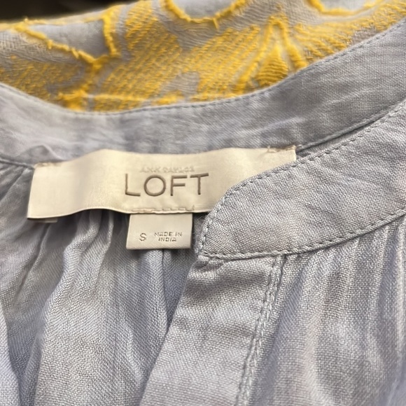 LOFT aplique long sleeves tunic style‎ blouse Sz S - Picture 6 of 7